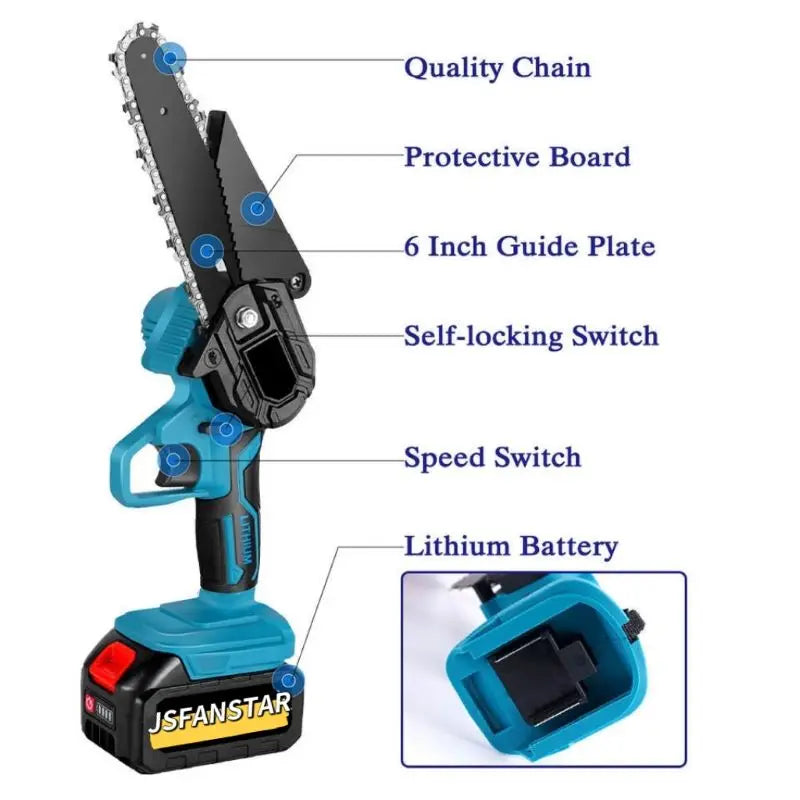 Professional Wood Power Cordless Battery Chain Saw Electric Cordless Scissors Combo