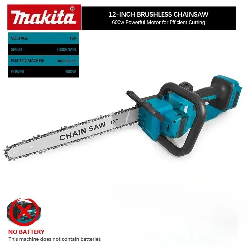 Makita 12 Inch Brushless Electric Chain Saw 2200W Rechargeable Cordless Graden Pruning Tools Portable Chainsaw