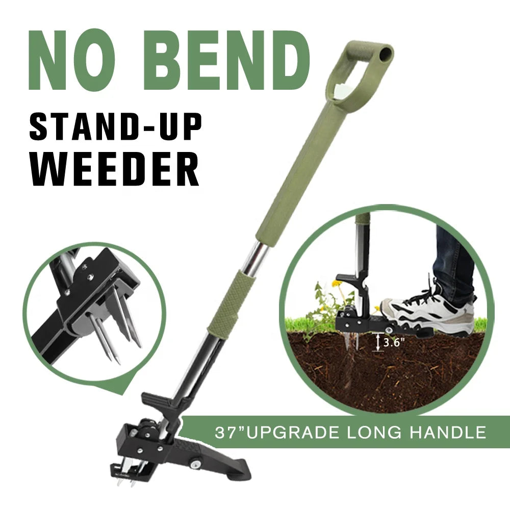 Hand Weed Puller Telescopic Long Handle Stand up Weeder Garden Tool