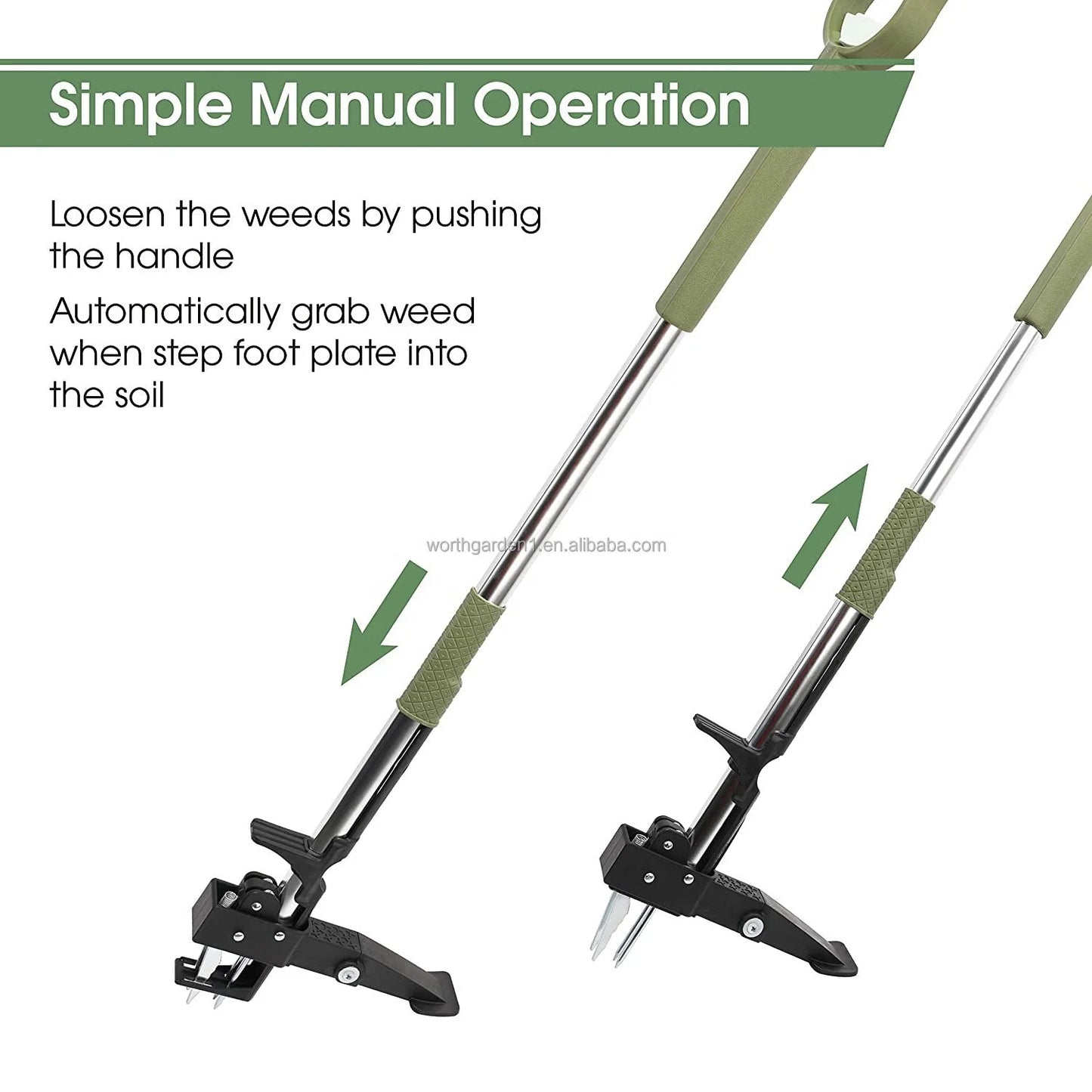 Hand Weed Puller Telescopic Long Handle Stand up Weeder Garden Tool