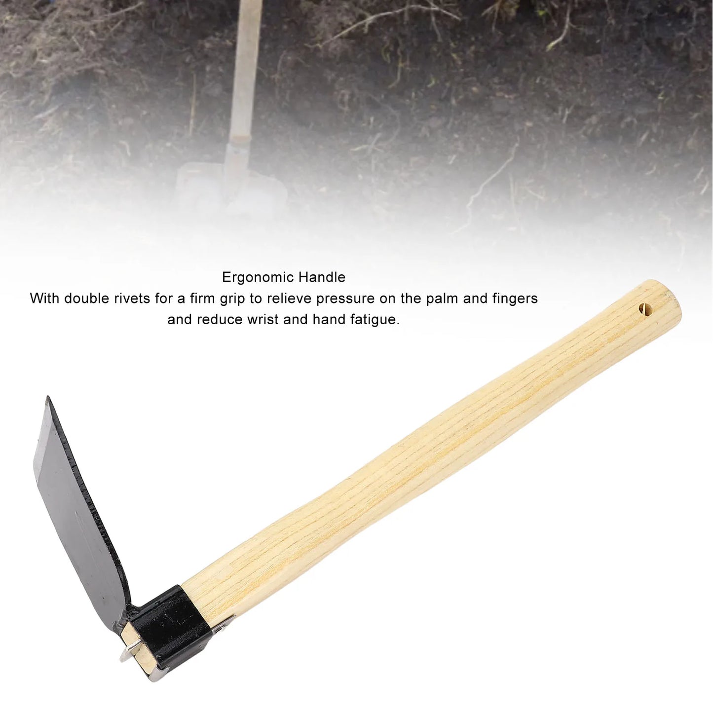 Garden Hoe Garden Weeding Hand Hoe Hand Hoe Ergonomic Wooden Handle Carbon Steel Lightweight Garden Weeding Hand Hoe for Home