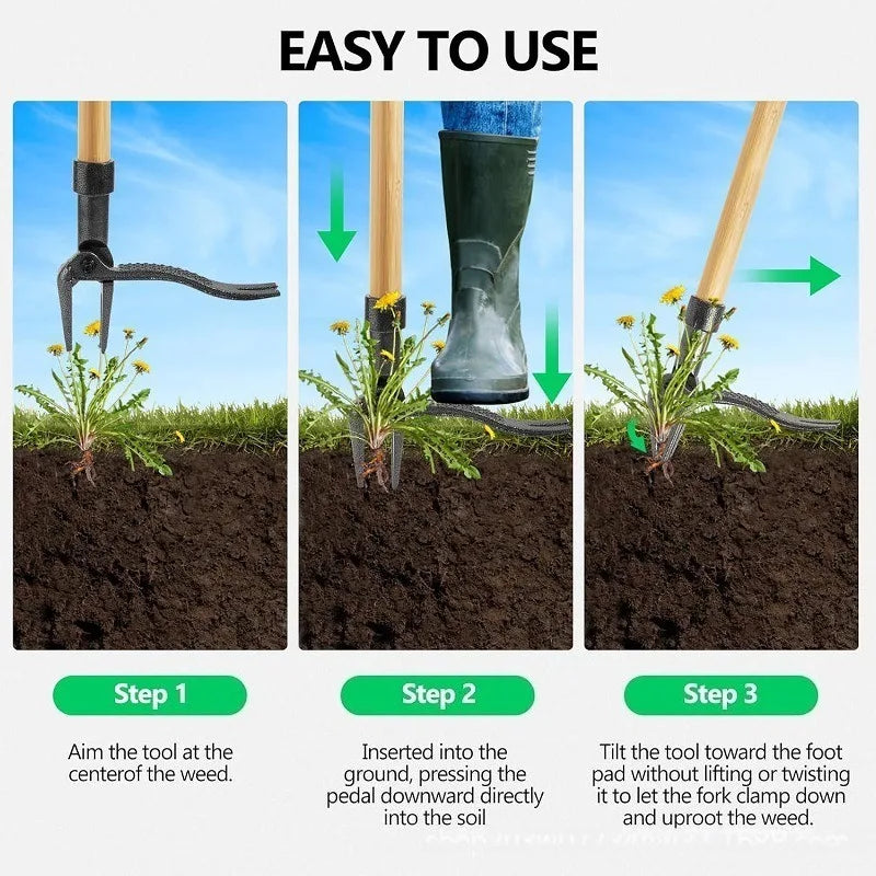 Standing Weed Puller Tool - Adjustable 45-Inch Weed Remover, No-Bend Weed Extractor for Garden Lawn, Durable Vertical Weeder